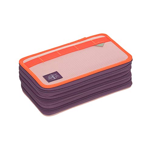 federmäppchen 20-teilig befüllt lässig school triple pencil case unique rose-neon orange