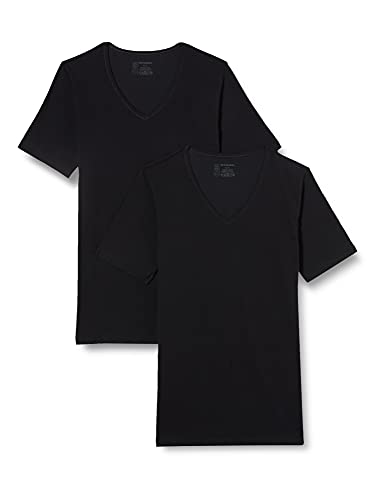schiesser herren unterhemd v-ausschnitt 2er pack organic unterwäsche schwarz xl eu