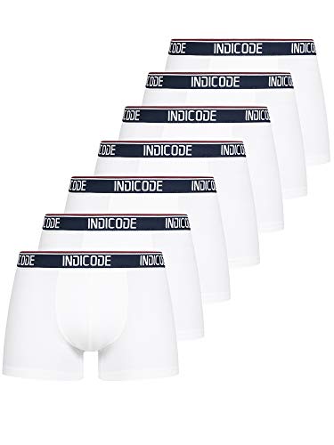 indicode johnny boxershorts herren 7er pack unterwäsche optical white s