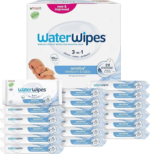 WaterWipes sensitive neugeborene und baby feuchttücher, spar-abo