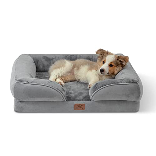 orthopädisches hundebett für kleine hunde, bedsure hundesofa 71x58 cm grau