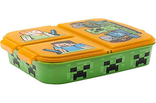 minecraft sandwich-box 3-fach von stor, lunch-box, bpa-frei, amazon prime