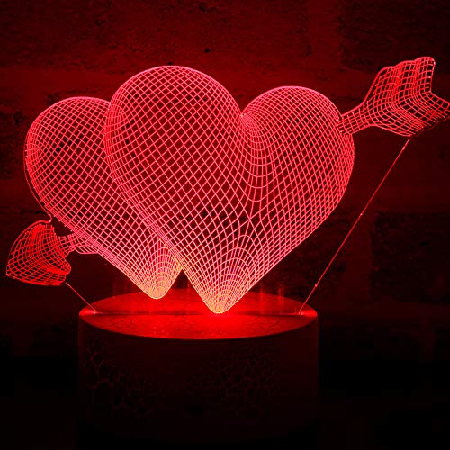 Produktbild: 3D love cupid lampe mudder, romantische illusionslampe mit 16 farben, nachtlicht herz