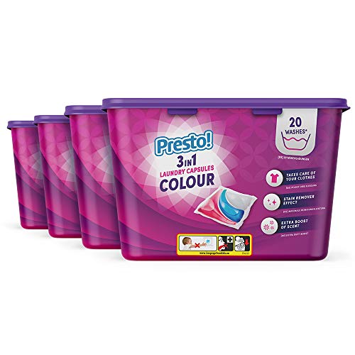 presto! colour waschkapseln 3-in-1 frisch, 80 waschgänge, 4 packungen