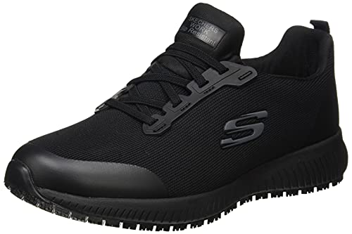 skechers damen sneaker squad sr black flat knit 38,5 eu weit
