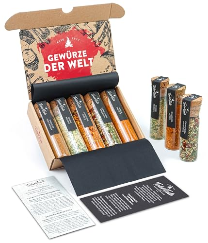 **TIMBER TASTE Gewürzset für Männer - 5 exotische Gewürzmischungen weltweit**