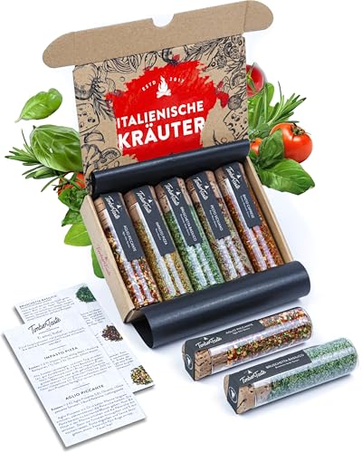 timber taste italienische gewürze geschenkset für pasta und pizza zum kochen