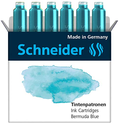 schneider tintenpatrone 166134 bermuda blue 6 stück für füller