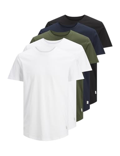 Produktbild: jack & jones herren t-shirts 5er pack 100% baumwolle größen m l xl