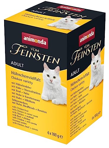 animonda vom feinsten katzenfutter nassfutter hühnchen 6 x 100 g für adult katzen