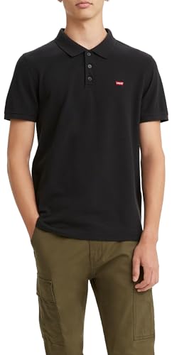 levi's herren polo hemd housemark schwarz 100% baumwolle größen m-xxl