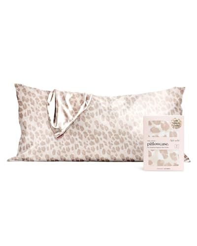 kitsch satin kissenbezug für haare und haut, kühlend, leopard, king size, 1 pack