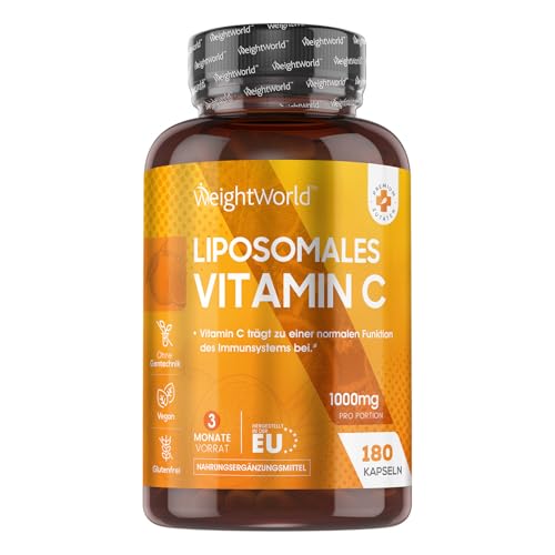 liposomales vitamin c 1000mg, 180 vegane kapseln, glutenfrei  weightworld