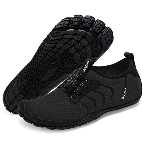 racqua wasserschuhe schnelltrocknend barfuß aqua sport für herren damen schwarz 37