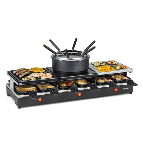 klarstein fonduelette xl raclette grill und fondue 1650 watt für 12 personen