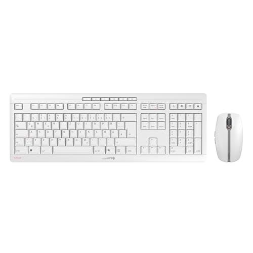 CHERRY Stream Desktop Kabellose Tastatur Maus Deutsch QWERTZ Weiß