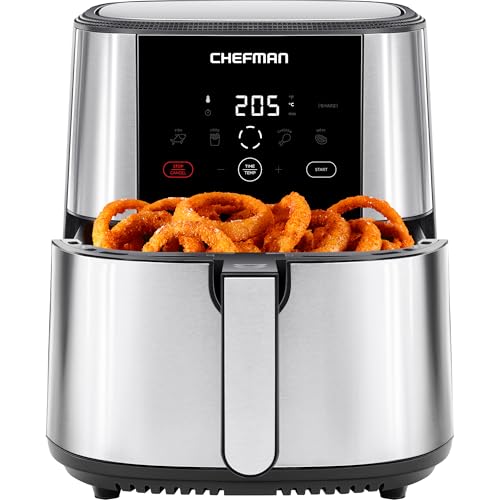 heißluftfritteuse chefman turbofry touch xl 7.6-l mit digitalen voreinstellungen, edelstahl