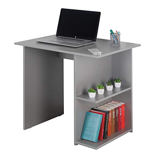 Schreibtisch klein RICOO 82 x 76 x 60 cm grau - Bürotisch Sekretär WM089-PL
