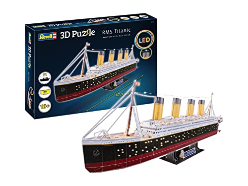 revell 3d puzzle titanic led edition, detailgetreues sammlerstück