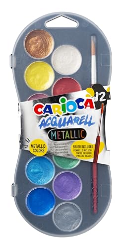 carioca metallic aquarellfarben set, 12 lichtbeständige, mischbare farben