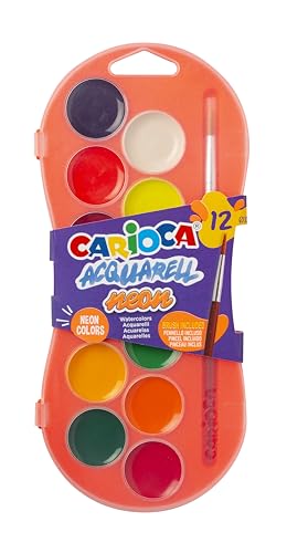 carioca neon aquarellfarben set 12 lichtechte neonfarben zum mischen