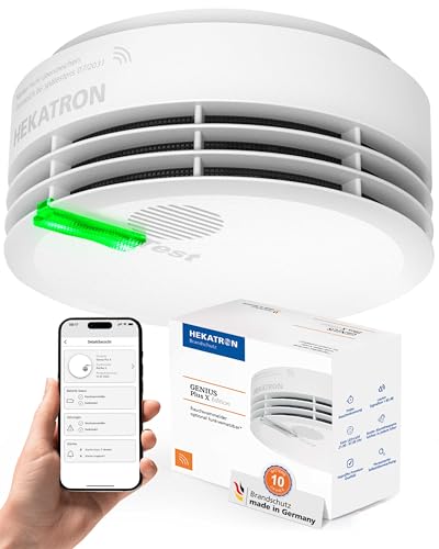 hekatrn genius plus x rauchmelder, drahtlos, 10 jahre akku, app unterstützt