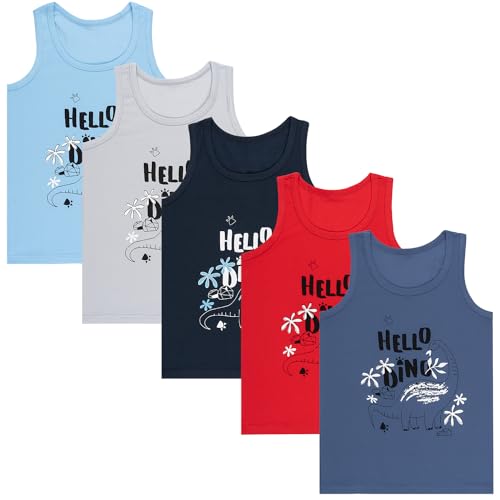 jungen unterhemden baumwolle 5er pack loreza tank tops 116-122 6-7 jahre