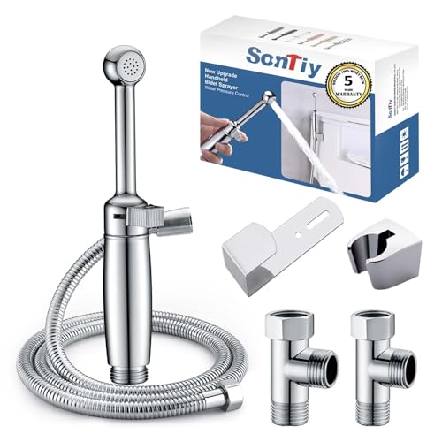 messing bidet handbrause set, sontiy badezimmer bidet aufsatz mit druckregler und halterung