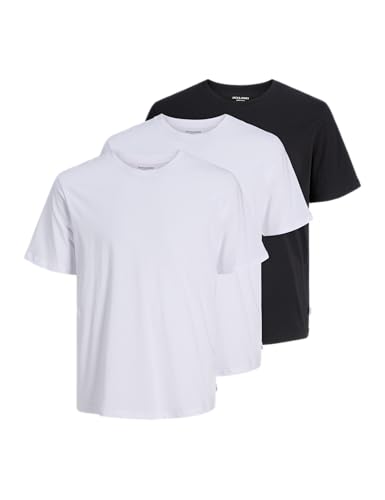 jack & jones t-shirt basic 3er pack kurzarm o-neck 100% bio-baumwolle