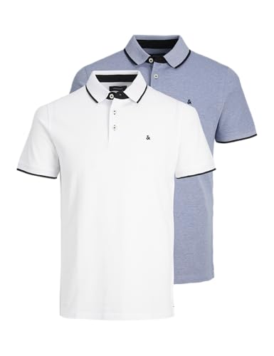 JACK & JONES Herren Polo Jjepaulos T-Shirt 2er Pack Kurzarm