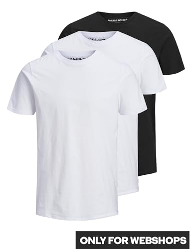 jack & jones basic t-shirt 3er pack kurzarm rundhals namen o-neck