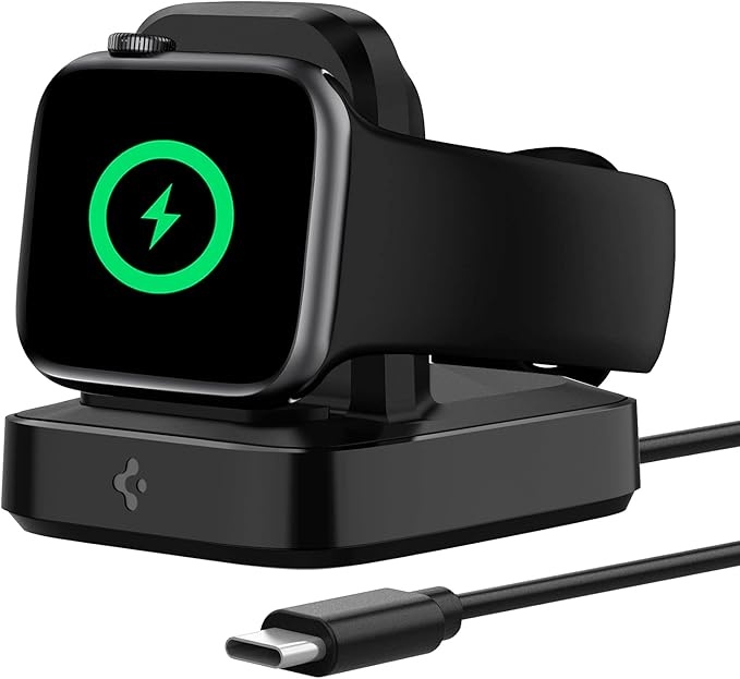 spigen kabelloser ladeständer für apple watch mfi zertifiziert mit integriertem ladegerät