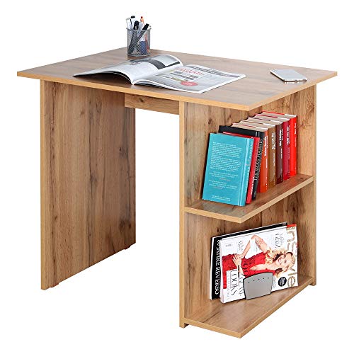 ricoo computertisch mit schubladen 82 x 76 x 60 cm holz gaming eiche-wotan