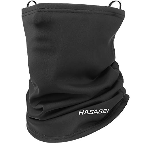 hasagei loopschal winddicht fleece halstuch neckwarmer winter für männer und frauen, schwarz