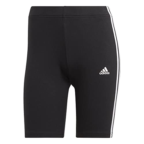 adidas bike shorts damen essentials 3-stripes schwarz weiß größe M