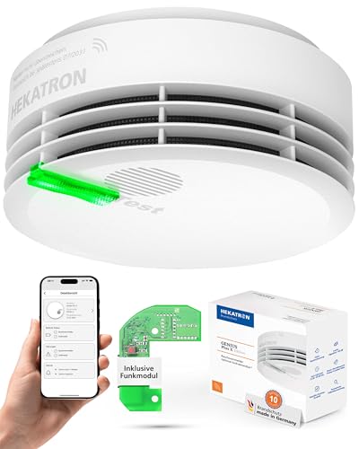 Hekatron genius plus x rauchmelder vernetzt mit funkmodul, 10 Jahre Batterie, 1 Stück
