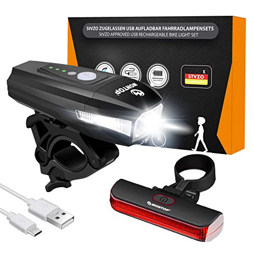 stvzo zugelassen fahrradlicht set usb akku mit led front- und rücklicht für kinder und erwachsene