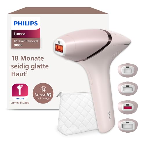 philips lumea haarentfernungsgerät 9000 series mit senseiq technologie, kabellos, 4 aufsätze