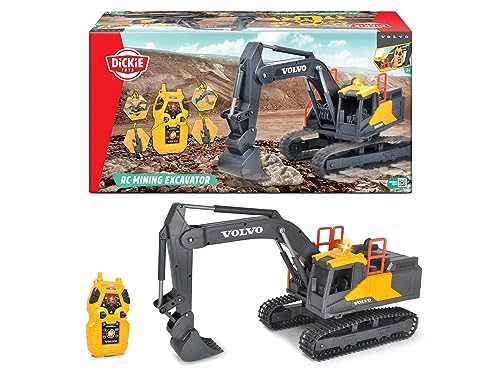 rc bagger dickie toys mit licht und soundeffekten, 60cm, 2.4 ghz, volvo lizenz