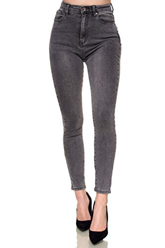 elara damen hose super high waist chunkyrayan dunkelgrau 42 (xl)