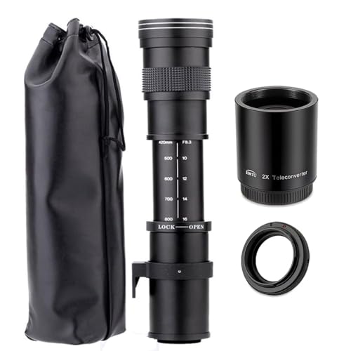JINTU Teleobjektiv 420-1600mm f8.3 EF für Canon DSLR, Manueller MF Zoom