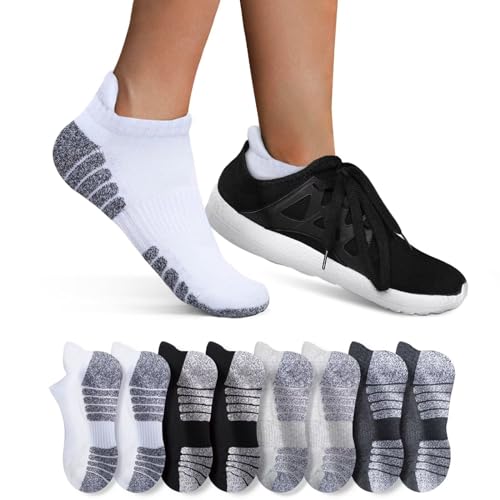 YouShow 8 Paar Sneaker Socken Herren Damen laufsocken atmungsaktiv baumwolle gepolstert