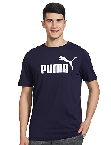 puma herren t-shirt ess logo tee peacoat größe m eu