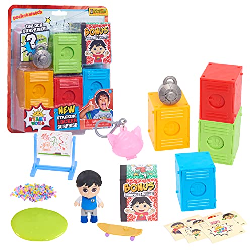 ryan's world stacking locker surprise von just play, mehrfarbig, h 21,6cm x w 22,9cm x d 6,4cm