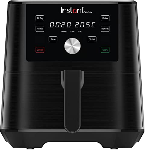 instant pot vortex 4-in-1 heißluftfritteuse 1700 w 5,7 l backofen schwarz