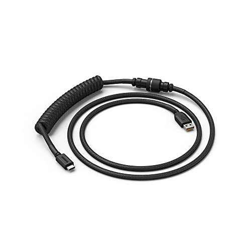 glorious coiled cable usb-c auf usb-a tastaturkabel spiral textilkabel 1,37m phantom black