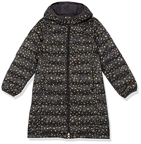 pufferjacke mädchen amazon essentials lang schwarz mit kapuze, 2 jahre, sterne