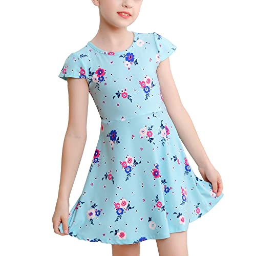 v.&grin mädchenkleider floral kurzarm twirly partykleid für kinder 3-8 jahre