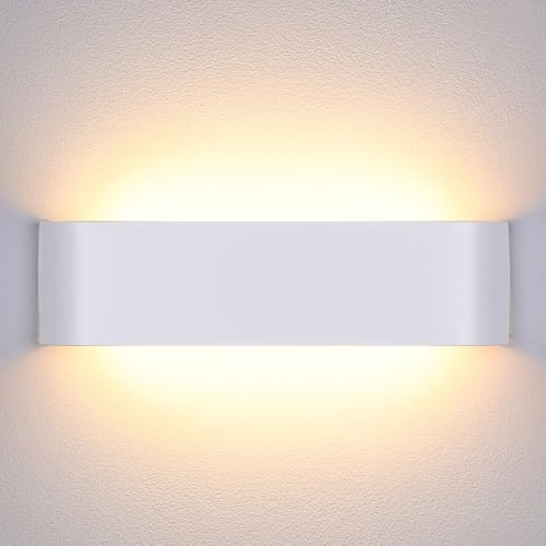 lightess 16w led wandlampe weiß up and down flach für flur schlafzimmer ip44 warmweiß