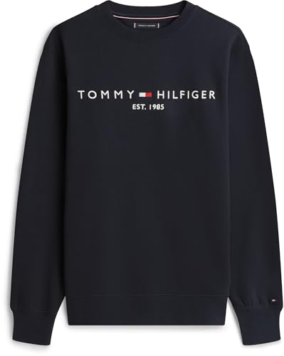 tommy hilfiger herren sweatshirt blau ohne kapuze logo desert sky xl